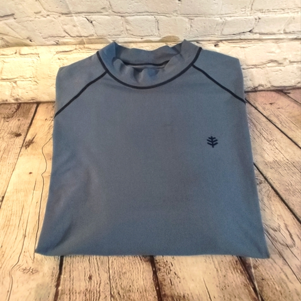 Coolibar XXL Long Sleeve UPF 50 Sun Protectant Blue Shirt Polyester